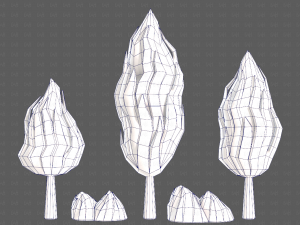 Trees Cartoon V47 3D Model