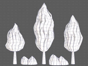 Trees Cartoon V47 3D Model