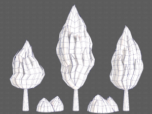 Trees Cartoon V47 3D Model