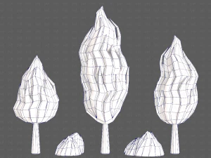 Trees Cartoon V47 3D Model