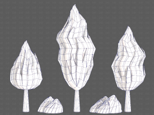 Trees Cartoon V47 3D Model