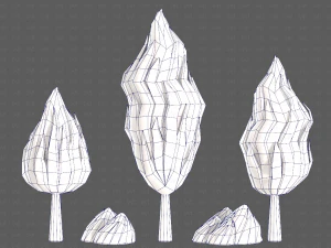 Trees Cartoon V47 3D Model