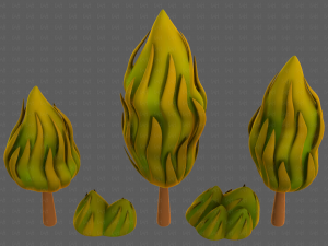 Trees Cartoon V47 3D Model