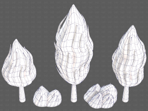 Trees Cartoon V47 3D Model