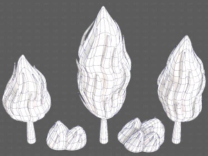 Trees Cartoon V47 3D Model