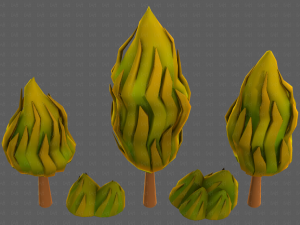 Trees Cartoon V47 3D Model