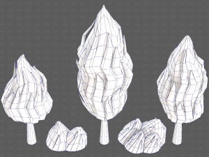 Trees Cartoon V47 3D Model