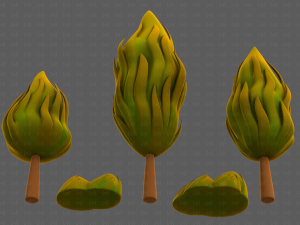 Trees Cartoon V47 3D Model