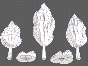 Trees Cartoon V47 3D Model