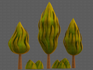 Trees Cartoon V47 3D Model