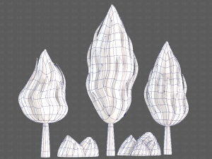 Trees Cartoon V47 3D Model