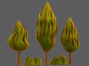 Trees Cartoon V47 3D Model