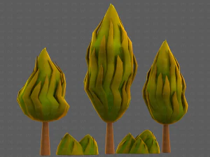 Trees Cartoon V47 3D Model