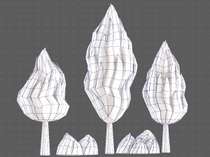 Trees Cartoon V47 3D Model
