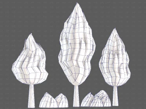 Trees Cartoon V47 3D Model