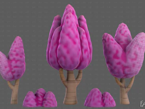Trees Cartoon V48 3D Model