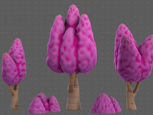 Trees Cartoon V48 3D Model