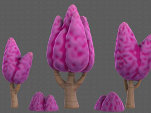Trees Cartoon V48 3D Model