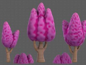 Trees Cartoon V48 3D Model
