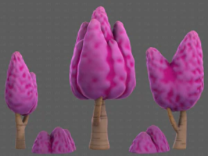 Trees Cartoon V48 3D Model