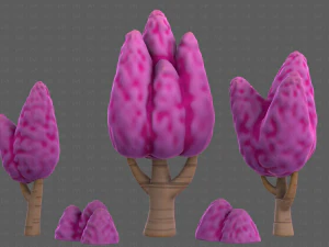 Trees Cartoon V48 3D Model