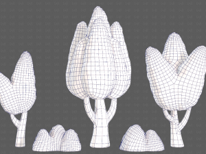Trees Cartoon V48 3D मॉडल