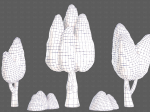 Trees Cartoon V48 3D मॉडल