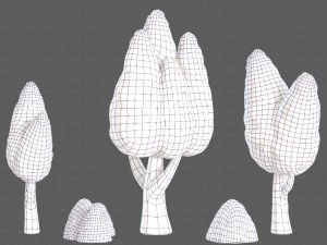 Trees Cartoon V48 3D Model