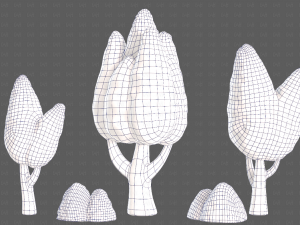 Trees Cartoon V48 3D मॉडल