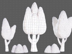 Trees Cartoon V48 3D मॉडल