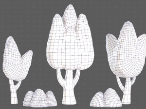 Trees Cartoon V48 3D Model