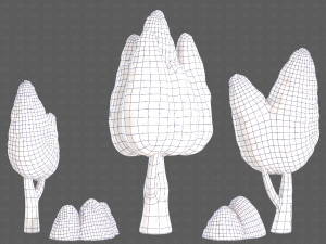 Trees Cartoon V48 3D मॉडल