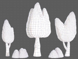 Trees Cartoon V48 3D Model