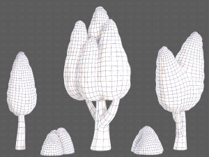 Trees Cartoon V48 3D मॉडल