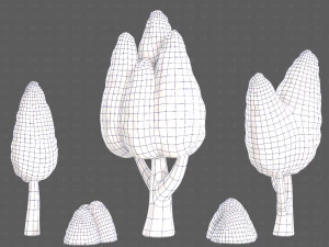 Trees Cartoon V48 3D Model