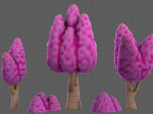 Trees Cartoon V48 3D Model