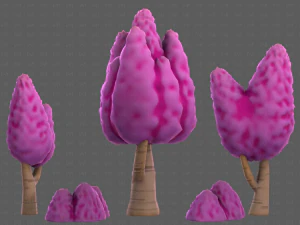 Trees Cartoon V48 3D Model