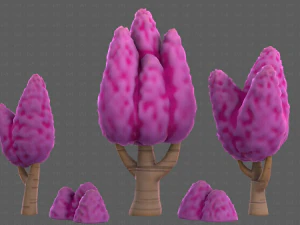 Trees Cartoon V48 3D Model