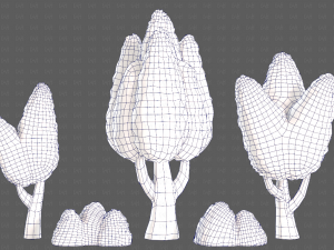 Trees Cartoon V48 3D मॉडल
