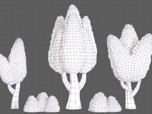 Trees Cartoon V48 3D Model