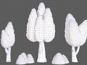 Trees Cartoon V48 3D मॉडल