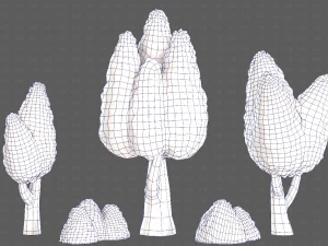 Trees Cartoon V48 3D Model