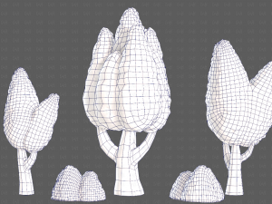 Trees Cartoon V48 3D मॉडल