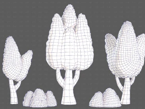 Trees Cartoon V48 3D Model