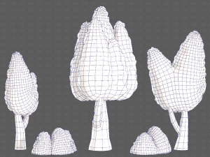 Trees Cartoon V48 3D मॉडल