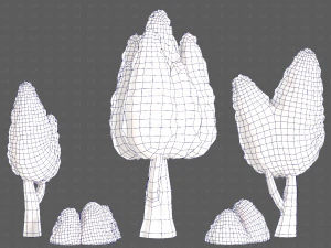 Trees Cartoon V48 3D Model