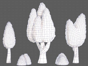 Trees Cartoon V48 3D Model