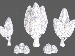 Trees Cartoon V48 3D Model