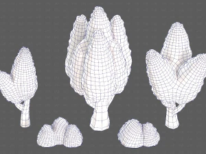 Trees Cartoon V48 3D Model