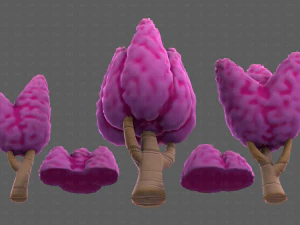 Trees Cartoon V48 3D Model
